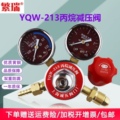 上海繁瑞直销YQW-213丙烷钢瓶调节器YQW-03黄铜压力表丙烷减压阀