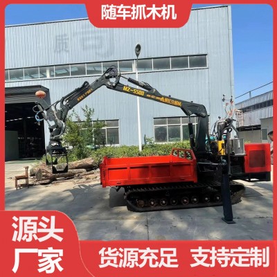 履带式随车抓机 山区泥泞路段抓取运输车 四不像抓竹子车图3
