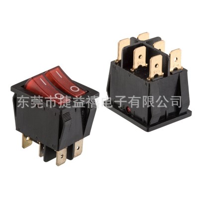 HS6 KCD1234船型开关翘板4脚方形圆形带灯switchPC 脚电源船型开关图5