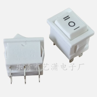 白色六脚船型开关KCD1 6脚3档/六脚两档 15*21白色6脚翘板开关图5