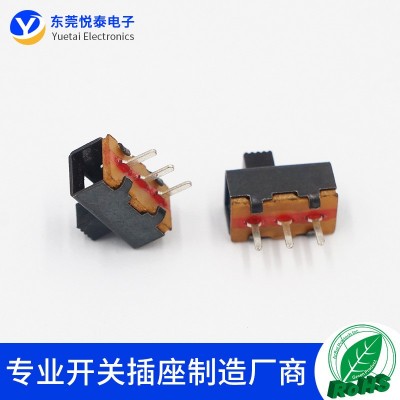 悦泰电子SS-12F17 2档拔动开关3脚立式无耳 两档针脚电子玩具开关图3