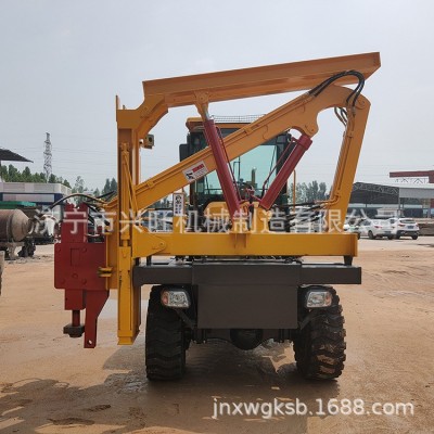 轮式中型护栏打桩机 装载机式中型多拔钻孔一体机 液压打桩机图2