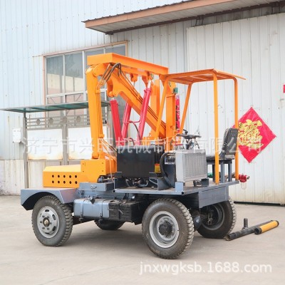 轮式地基护栏打桩机 公路护栏钢管打桩设备 打拔钻一体式打桩机图4