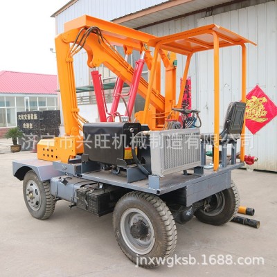 轮式地基护栏打桩机 公路护栏钢管打桩设备 打拔钻一体式打桩机图2