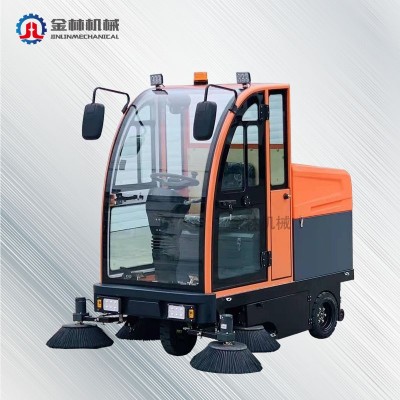 全封闭驾驶式道路电动清扫机除尘车座驾式扫地车机械设备山东金林图3