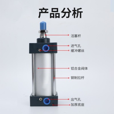 气动小型SC标准气缸配件大全大推力SC32x40x50x63x80x100x125带磁图4