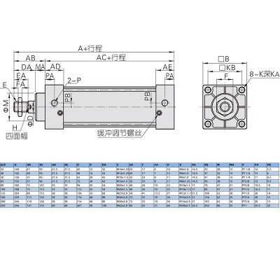 SC亚德客型气缸铝合金小型小推力32/40/63/100/125/气动元件汽缸图5