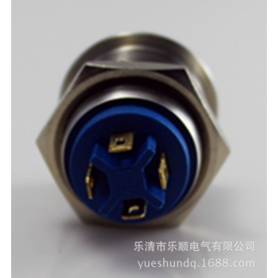 乐顺JS19X-10D厂家直销金属按钮开关防水 单点带灯自复式 插片式图4