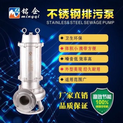 WQ304不锈钢电动水泵 污水污物排污泵0.75KW 不锈钢离心泵 提升泵图2
