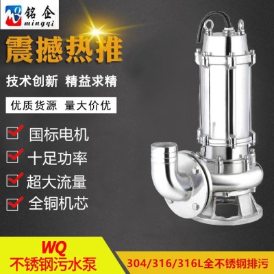 WQ//WQP316L不锈钢潜污泵4级22KW 立式回流泵 离心污水泵 排污泵图2