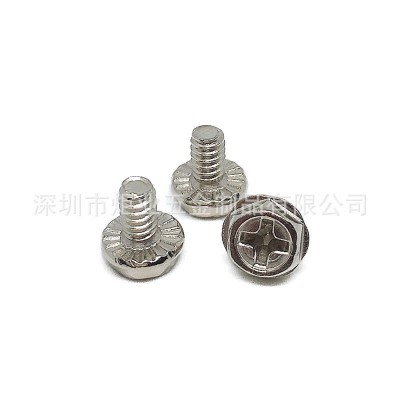 镍/黑英美制外六角十字法兰头机螺钉 电脑机箱主板硬盘螺丝6-32牙图3