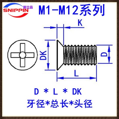 黑色十字小沉头螺丝M1.4M1.6M2M2.5M3M4M5M6薄沉头小头小平头螺钉图3