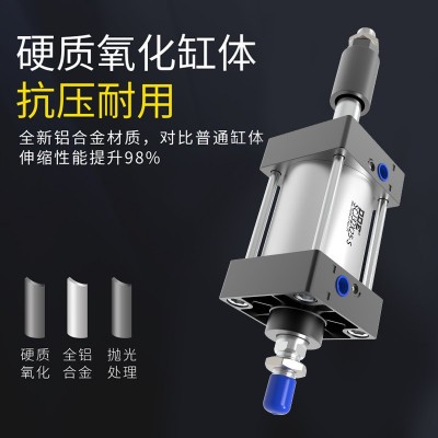 SCJ气缸行程可调大推力小型气动大全32/40/50/63/80/1 00/125S带磁图2