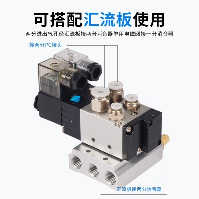 电磁控制阀4v310-10气动v210-08-v220二位五通V410-15换向V110-06图2