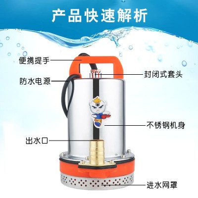 韩伦水泵厂家批发 60V直流不锈钢潜水泵 铝合金 台州水泵电机油泵图3