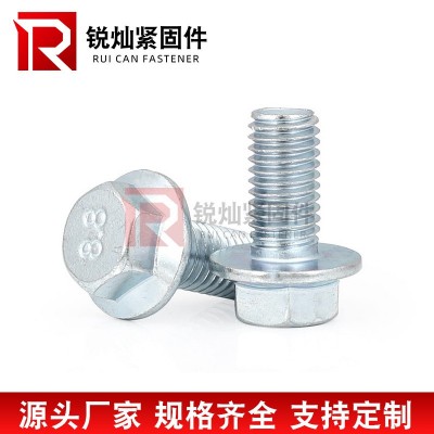 现货供应 法兰螺栓 全牙带齿六角法兰螺钉 发黑高强度法兰 面螺丝图4
