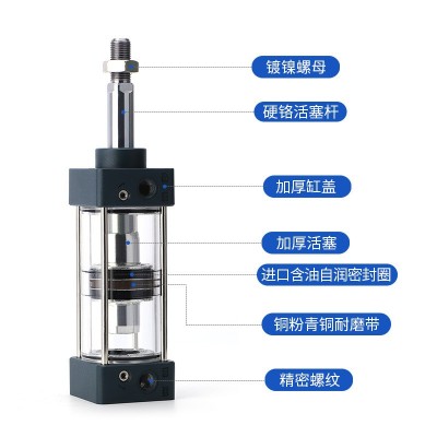 亚德客型SC标准气缸小型气动缸大推力可调sc气缸63x80x1 00x125x16图4
