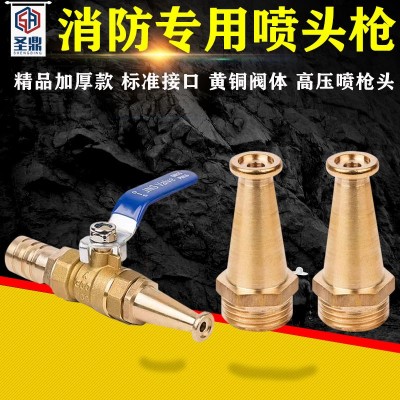 消防冲洗喷枪铜枪头猪床水枪头园林高压水枪铜喷头卷盘洗车水枪头图2