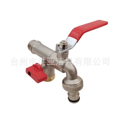 黄铜花园双头双控快接水嘴洗衣机球芯一进二出快开锌合金水龙头图2