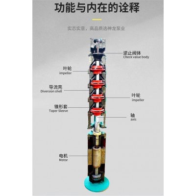 QJ型立式大流量深井泵 铸铁高压不锈钢多级潜水泵图4