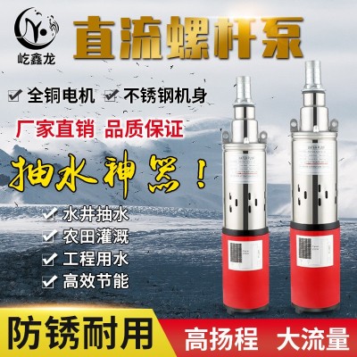 太阳能不锈钢潜水螺杆泵12v24v48vDC光伏家用小型直流 深井抽水机图2