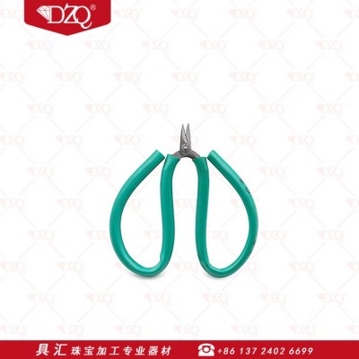 金银首饰打金加工器材优质短嘴剪刀绿柄短头剪刀钢剪刀铁短头剪刀图3