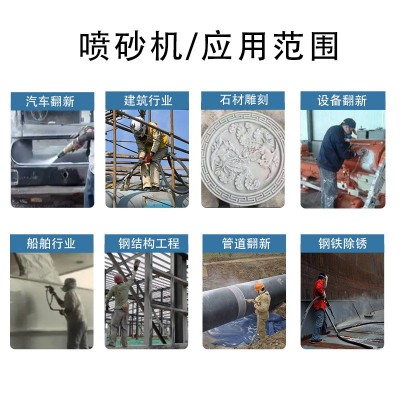 喷砂机除锈移动小型高压气动喷沙机钢结构车船吊塔雕刻翻新打砂机图4