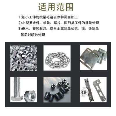 全自动滚篮喷砂机滚筒式打砂机小零件钻头五金螺丝去毛刺喷砂机图2
