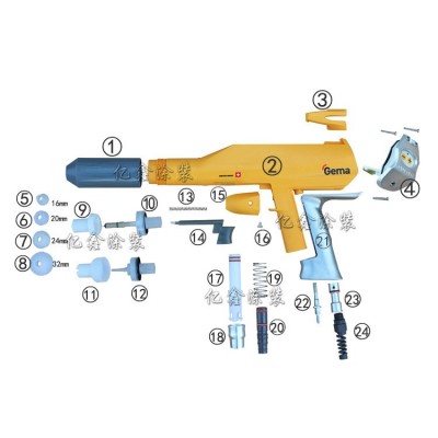 GM02静电喷枪枪壳仿金马OPT静电喷枪外壳壳体塑料壳图4