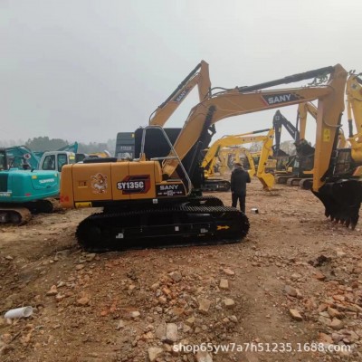 出售工地机三一135挖土机现场实拍图片 手续齐全耗油低效率高图2