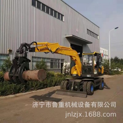 生产整机360度旋转轮式抓机厂家 江苏沭阳二手轮挖夹木机价格图2