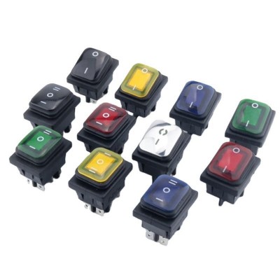 直销KCD4防水船型开关3档6脚带LED灯防尘翘板船形开关12-24V/ 220V图4