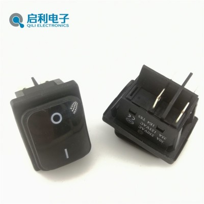 船型开关KCD4大电流脚翘板开关 防尘防水四脚两档30A黑色船形开关图2