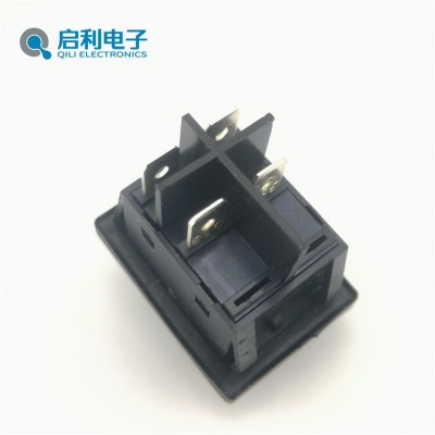 船型开关KCD4大电流脚翘板开关 防尘防水四脚两档30A黑色船形开关图3