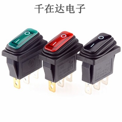 批发船型开关 圆形防水带灯开关 KCD1两档12V 24V 220V 三脚三挡图2