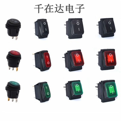 批发船型开关 圆形防水带灯开关 KCD1两档12V 24V 220V 三脚三挡图4