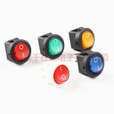 供应16.5MM 15MM圆形小开关 小圆船型翘板开关 红色三脚带灯图3