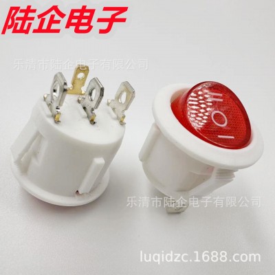 KCD1椭圆形开关红色带灯2档3脚 两档2脚/3档船型翘板 热水壶开关图3