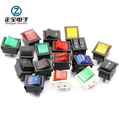 船型开关KCD4圆形带灯KCD1电源开关3脚防水椭圆2脚6船型翘板开关图5