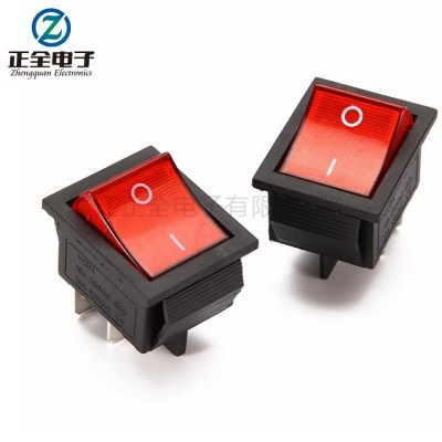 厂家直供KCD4船型开关4脚2档带灯 25*31mm大电流按钮翘板电源开关图3