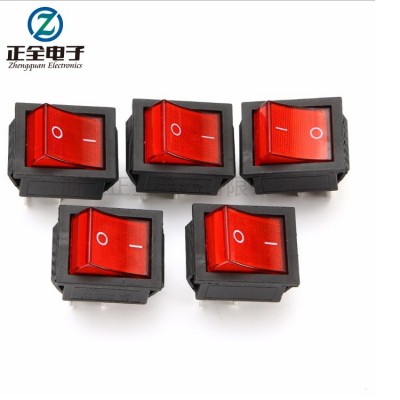 厂家直供KCD4船型开关4脚2档带灯 25*31mm大电流按钮翘板电源开关图5