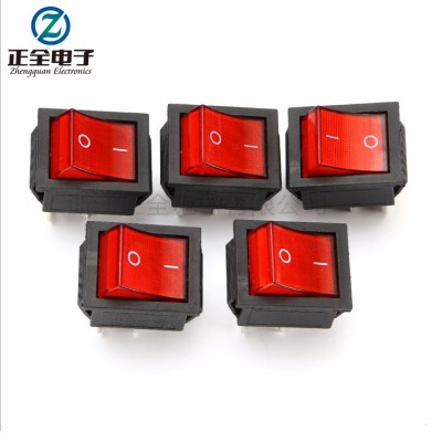 厂家直供KCD4船型开关4脚2档带灯 25*31mm大电流按钮翘板电源开关图2