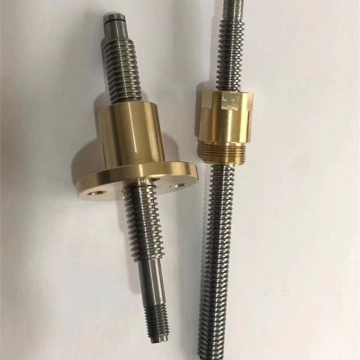 工厂加工45钢多头T型丝杆粗细牙大导程高效传动丝杆配套黄铜螺母图4