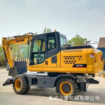 150型轮式15吨挖掘机工程轮胎式挖土机工程建筑胶轮钩机液压抓木图2