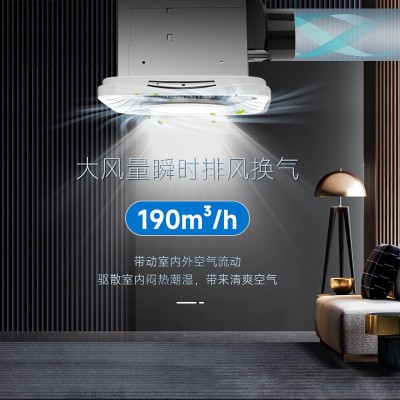 鸿冠石膏板吊顶照明换气扇二合一静音排气扇浴室带灯吸顶式抽风扇图2