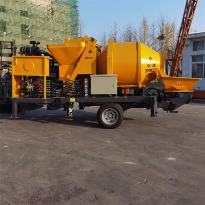 混凝土搅拌输送泵 concrete mixer pump 电动柴油混凝土搅拌拖泵图4