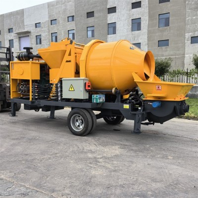 混凝土搅拌输送泵 concrete mixer pump 电动柴油混凝土搅拌拖泵图3
