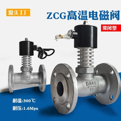 ZCG耐高温蒸汽电磁控制阀220V不锈钢法兰高温电磁阀24 V先导式热油图4