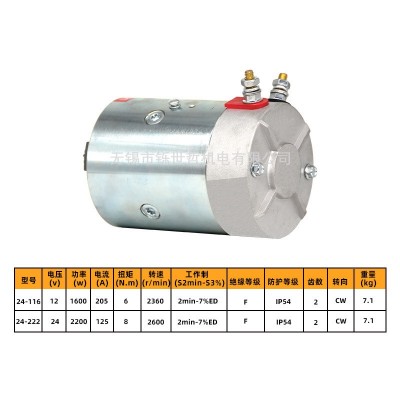 厂家供应12v1.6kw24v2.2kw动力单元电机铜线机芯汽车尾板直流电机图4