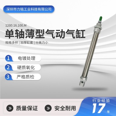 不锈钢 导轨可调气缸1280.16.100.M单轴薄型笔形气动气缸规格多样图4